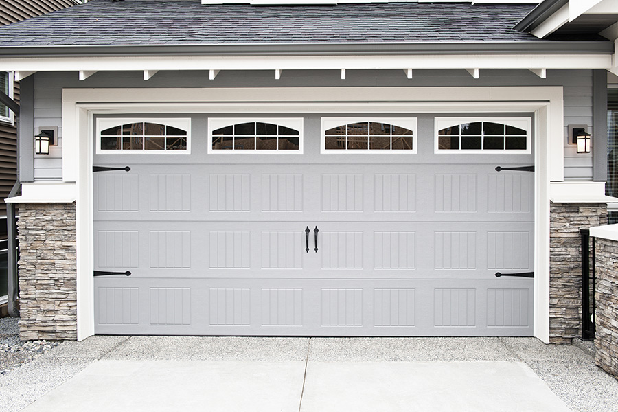 grey-garage-door-with-windows-installed-at-residential-property-mahopac-ny